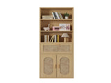 3-layer 1-drawer with double doors Triamcinol board rattan surface 60*23.5*180cm display cabinet 52877457