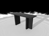 42 Inch Black Relief Finish Entryway Console - T-Leg MDF with 3D Paper Laminate, Narrow 06384392