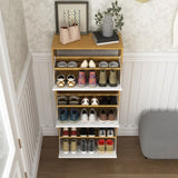 Shoe Storage Cabinet with 3 White Panel Flip Drawers, Freestanding Organizer for Entryway, Narrow W409P194946