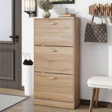 3-Drawer Shoe Storage Cabinet, 3-Tier Wood Shoe Rack Storage Organizer for Entryway 20832487