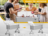 80QT Silver Gray Freezer & Insulation Cart - Twisted Rope Design Legs, Single-Side Top Flip Cover 35845032