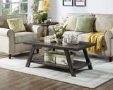 ZNTS Athens Contemporary Replicated Wood Shelf Coffee Table in Charcoal Finish T2574P164641