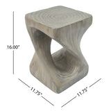 MGO Twist Shape Side Table, Wood-like texture, Grey Color N770P212233G