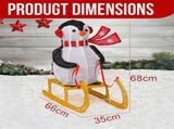 2.2FT Lighted Penguin Riding Sleigh Christmas Decorations, Pre-lit Holiday Decor with 130 Warm White 67325185