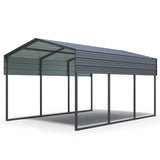 10x15 FT Metal Carport Heavy Duty with Reinforced Frame, Outdoor Garage Multi-Use Canopy Car 00683195