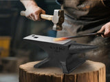 Single Horn Anvil, 110Lbs/50kg Cast Steel Anvil, High Hardness Rugged Round Horn Anvil Blacksmith, W2885P288515
