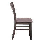 Almeta Solid Wood Slat Back Upholstered Dining Chairs, Set of 2 -Dark Umber Brown Finish T2574P164540