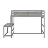 ZNTS Twin Size High Loft Bed with Ladder landing Platform, Ladders, Guardrails,Grey W504119724