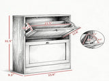 Slim Shoe Storage Cabinet, 2 Flip Drawers & Adjustable Shelves, Holds 8-12 Pairs, Green 11916651