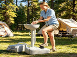 Portable Camping Sink with Foot Pump, 4.5Gal Fresh & 6.34Gal Recovery Water Tank, Rolling Outdoor 79306207