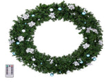 48in Pre-lit Christmas Wreath, Lighted Artificial Xmas Wreath with 150 Cold & Warm White Lights and 54938553