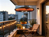 750W 1500W Dual Power Hanging Patio Heater with LED Black 94734824