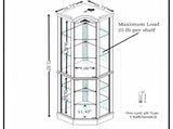 Glass Cabinet Lighted Corner Cabinet Corner Display Curio Cabinet, Glass Display With 44818203