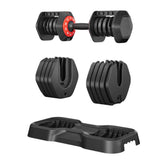 ZNTS Adjustable Dumbbell Set, 10 in 1 Free Dumbbell for Men and Women, Black Dumbbell for Home Gym, Full W2277P168421