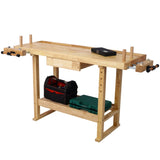 55-Inch Wood Workbench - Wooden Workbench for Garage Workshop and Home W46594605