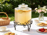 2.5 Gallon Glass Beverage Dispenser, Drink Dispenser with Metal Stand & Stainless Steel Spigot, 81866053