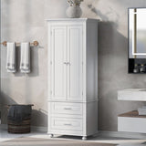 ZNTS Tall Storage Cabinet with Two Drawers for Bathroom/Office, White WF299284AAK