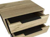 Nightstand 22" H, Four hairpin legs, Two Drawers, Light Oak B097132919