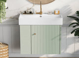 21.6 inch Modern Floating Bathroom Vanity with Ceramic Basin - Perfect for Small Bathrooms, N729P170390F