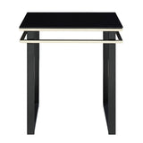 Black Coffee Table and End Tables Set Occasional 3pc Tables Tempered Glass Top Metal Frame Modern B011P297577