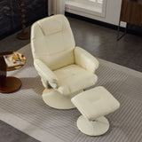 011-Massage Recliner Chair with Ottoman, 360&deg Swivel PU Leather Reclining Chair with Wrapped Base W2636P262427