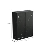 Marble black shoe cabient with sliding door have 6 layers can storage at least30 pairs shoes W1320P191415