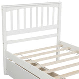 ZNTS Twin size Platform Bed with Two Drawers, White 53907385