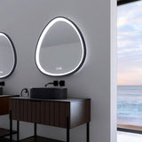 32 x 32 in. Gunmetal Grey Framed Dimmable Anti-Fog LED Bathroom Vanity Mirror W716P233470