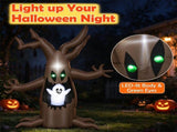 8FT Animated Halloween Inflatable Tree with Pop-Up Ghost Built-in LEDs Blow Up Yard Decoration for 48916790