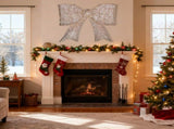 Pre-lit Outdoor Giant Bowknot Christmas Decoration, Lighted Metal Frame with 124 Warm White LED 60463986