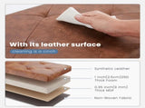 30 Inch Folding Ottoman With Storage Bench, Bedside Storage Bench With Leather Top Cover and 55686876