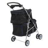 ZNTS Pet Stroller for 2 Dogs and Cats, Double 4 Wheel Cat Pet Carriers Bag Jogger for Small Medium Pets, 11499507