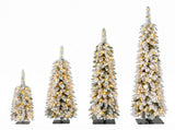 3FT, 4FT, 5FT, 6FT, 4 Pack Pre-Flocked Christmas Trees, Pencil Christmas Tree with Snow Tips, X'Mas N710P513665K