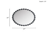 Beaded Round Wall Mirror 27"D B03599369