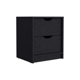 Basilea 2 Drawers Nightstand , End Table, Side Table Pull Out System -Black B07092138