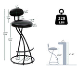 Bar Stools Upholstered Counter Height Barstools for Kitchen Island Set of 2 Modern PU Leather Dining W1757P167845