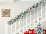 Pre-lit Holiday Christmas 4-Piece Set, Christmas Garland, Wreath and Set of 2 Entrance Trees with 19956459