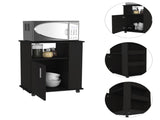 Correy 4-Shelf Microwave Cabinet with Caster Black Wengue B06280097