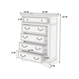 ZNTS Antique White Wooden Chest Of Drawers Bedroom Formal 1pc Chest Antique Walnut Top Storage Cabinet B011P236763