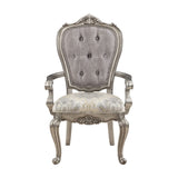 ZNTS ACME Ariadne Side Chair , Velvet & Antique Plantinum Finish DN02282