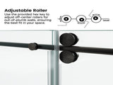 48*76" Fixed & Sliding Shower Round Tube Hardware, Round Tube Hardware, Clear Glass Shower 77081278