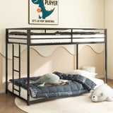 ZNTS Adam Sturdy Twin over Twin Bunk Bed Metal Black for Kids and Adult, Low Profile Twin over twin bunk B083P152996