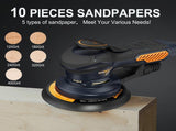 Ramdon Orbital Sanders for 6inch, 10000 RPM Electric Orbital Sander with 10PCS Sandpapers, 6 44476062