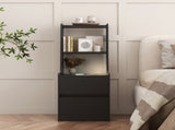 Nightstand with Charging Station, Smart Nightstand with Night Light, Modern Night Stand with 36008625