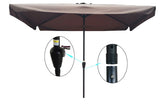 10 x 6.5ft Rectangular Patio Umbrella Outdoor Market Umbrellas with Crank and Push Button Tilt for W65627941