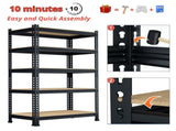 5 Tire Storage Shelves 28" W x 12" D x 59" H Metal Utility Shelving Unit Adjustable Heavy Duty 18729094
