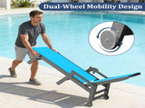 Outdoor Pool Lounge Chairs Set of 2, HDPE Patio Lounge Chair with Wheels, Chaise Lounge Chair for W1859P615619