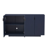 TREXM 4 Wavy Doors Ample Storage Space Sideboard with Adjustable Shelves and Retro Copper Handles N715P183992M