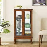 Curio Cabinet Lighted Curio Diapaly Cabinet with Adjustable Shelves and Mirrored Back Panel, W169391690