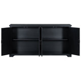 U_STYLE American Country Style Wooden Sideboard with Pine Doors and Legs, 4 Metal Handles, for N711P239354B